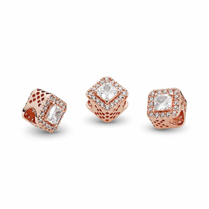 Pandora Rose™ Geometric Radiance Charm - Pandora Rose/Cubic Zirconia - Canada | CP9068PF